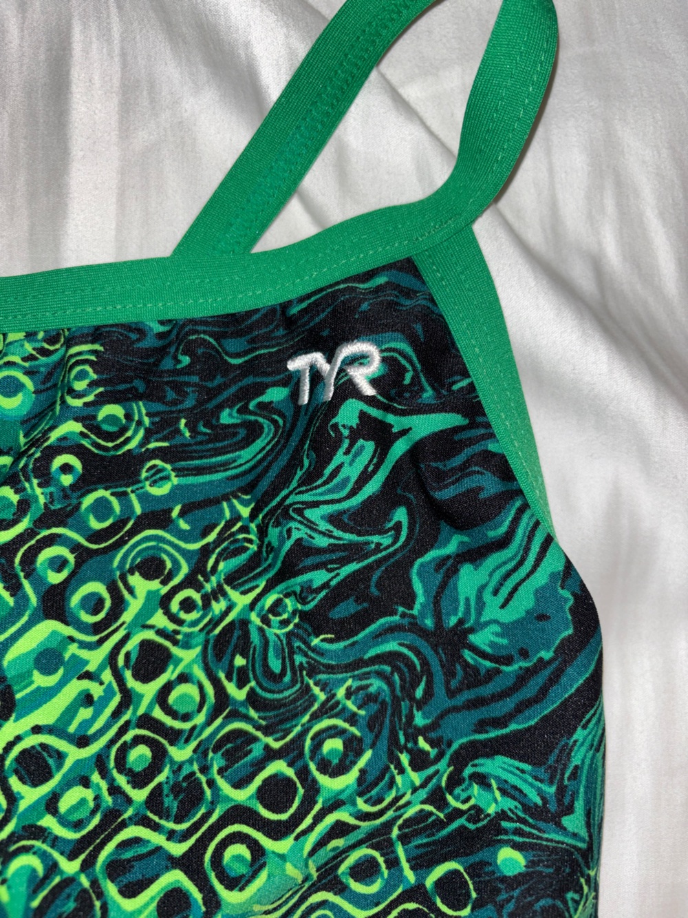 TYR Green & Black Abstract One-Piece Swimsuit